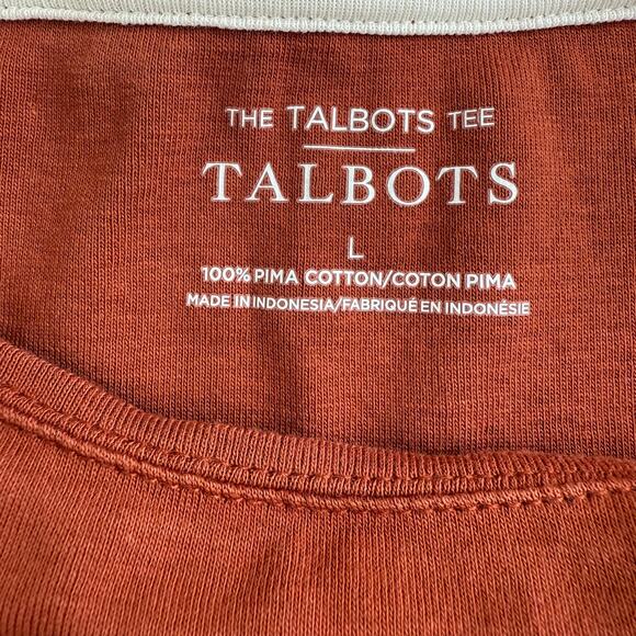 Lot of 2 The Talbots Tee Size L Long Sleeve Shirts Brown and Leopard Print - Picture 6 of 13